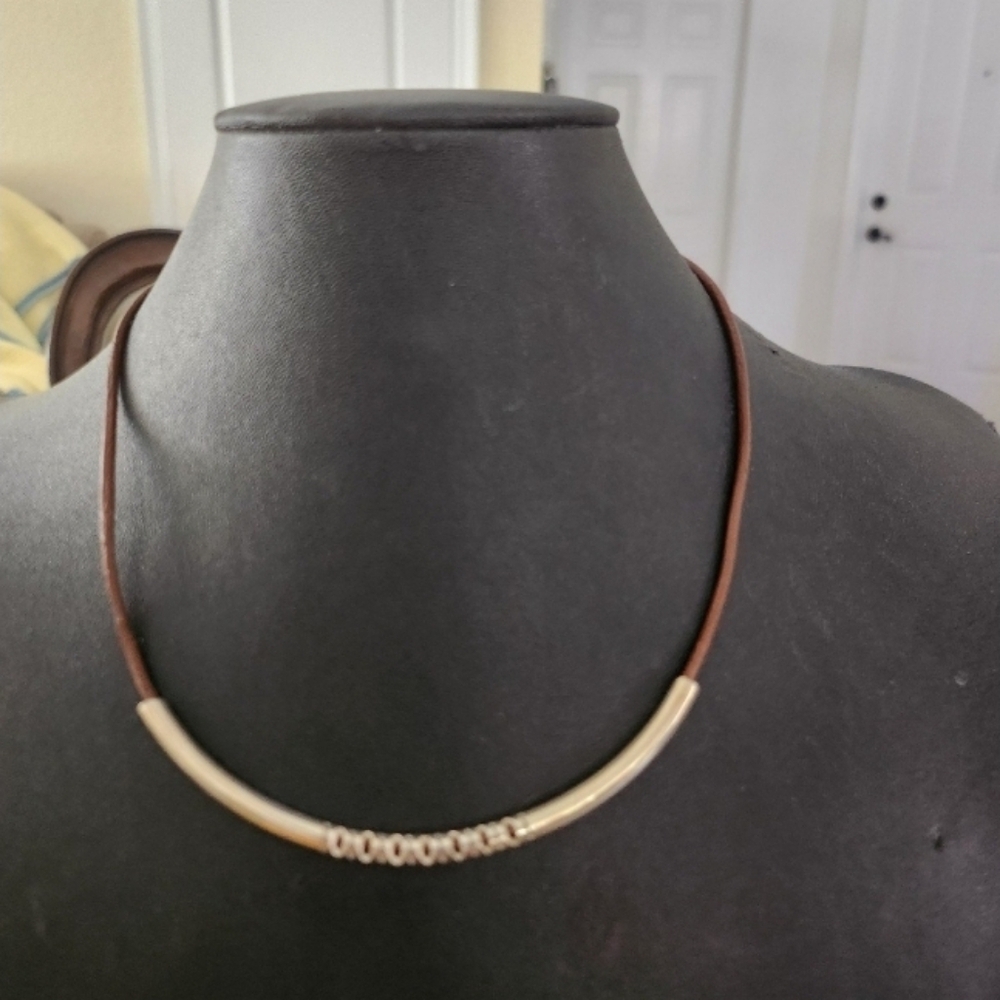 925 Sterling Silver and Leather Necklace